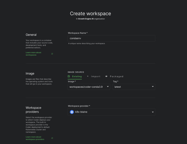 Create Workspace